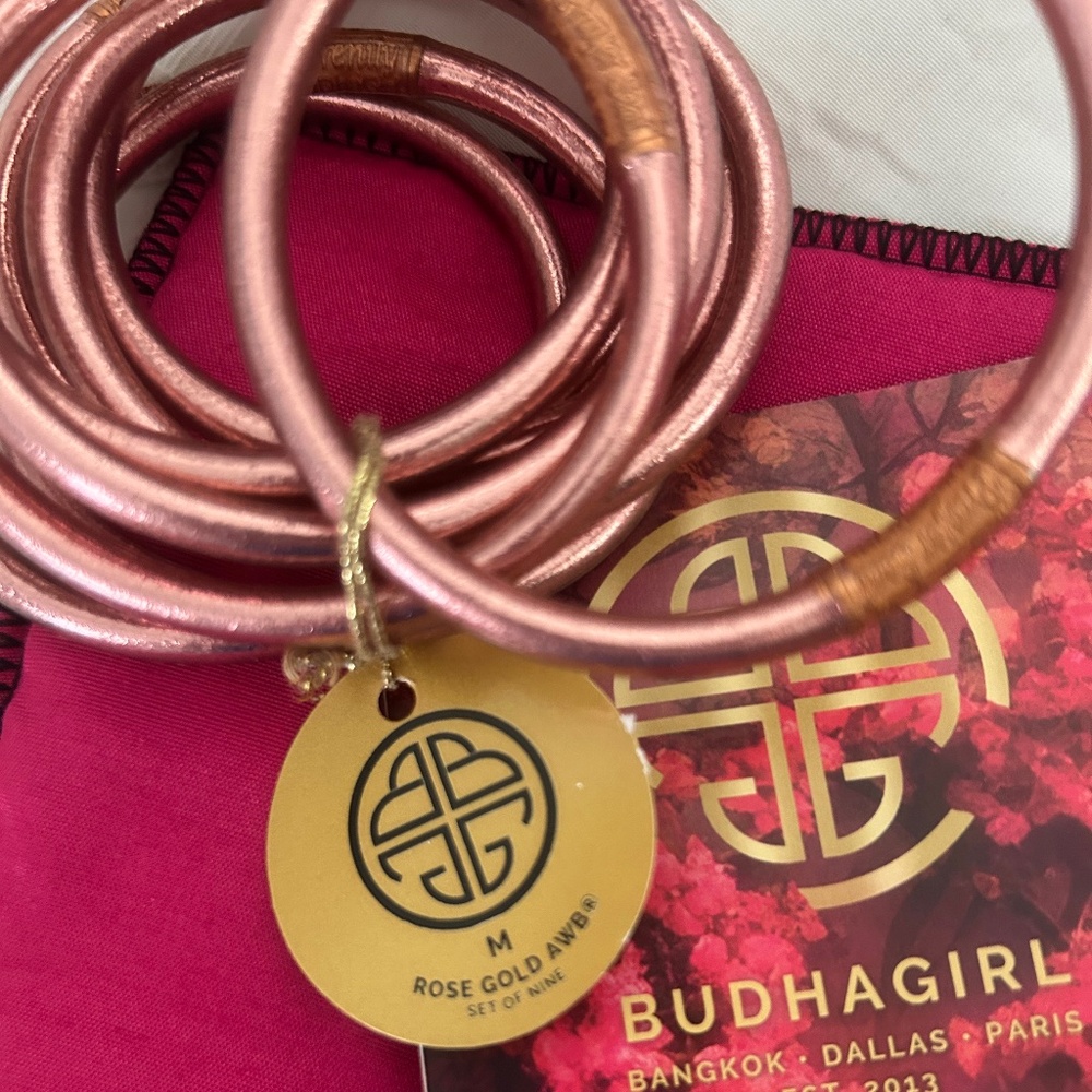 BuDhaGirl Rose Gold All Weather size M bracelet set NEW